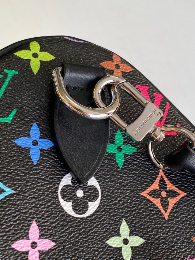 ルイヴィトン n級品 ナノスピーディ モノグラムマルチカラー ブラック シルバー金具 コンパクトボストンバッグ_6