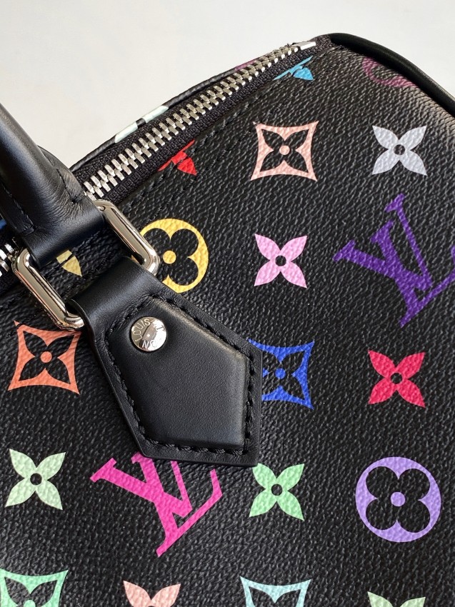 ルイヴィトン n級品 ナノスピーディ モノグラムマルチカラー ブラック シルバー金具 コンパクトボストンバッグ_8