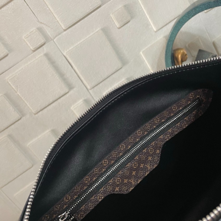 ルイヴィトン 並行輸入品 ナノスピーディ モノグラムコンビ レザー チェーン付きハンドバッグ ブラック 定番_1