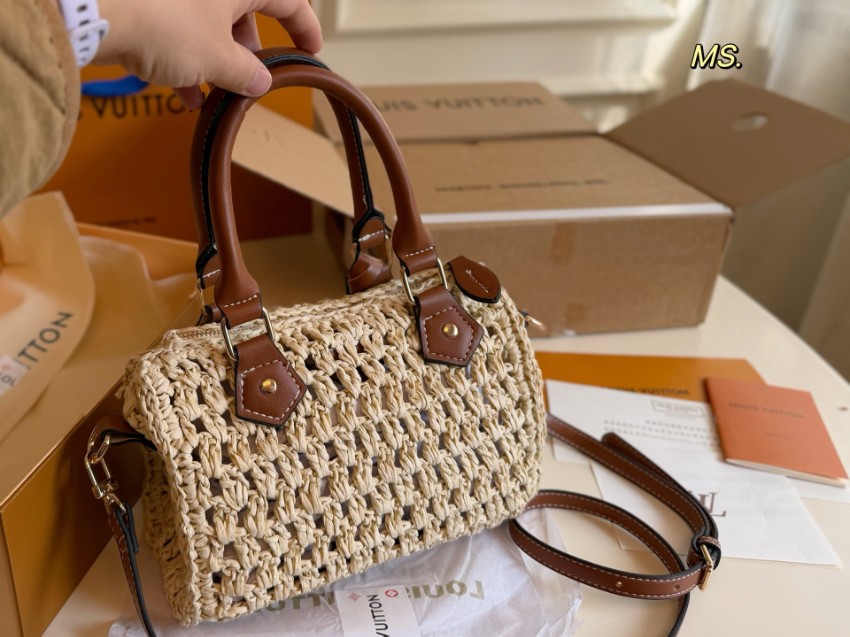 ルイヴィトン ハイブランド ナノスピーディ ラフィア編み レザーコンビ ミニボストンバッグ ベージュ おすすめ_4