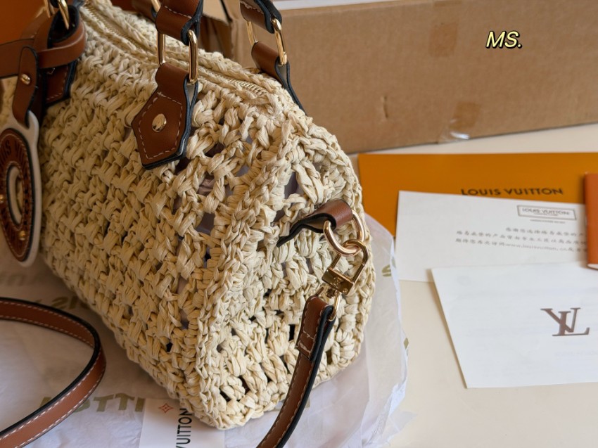 ルイヴィトン ハイブランド ナノスピーディ ラフィア編み レザーコンビ ミニボストンバッグ ベージュ おすすめ_5