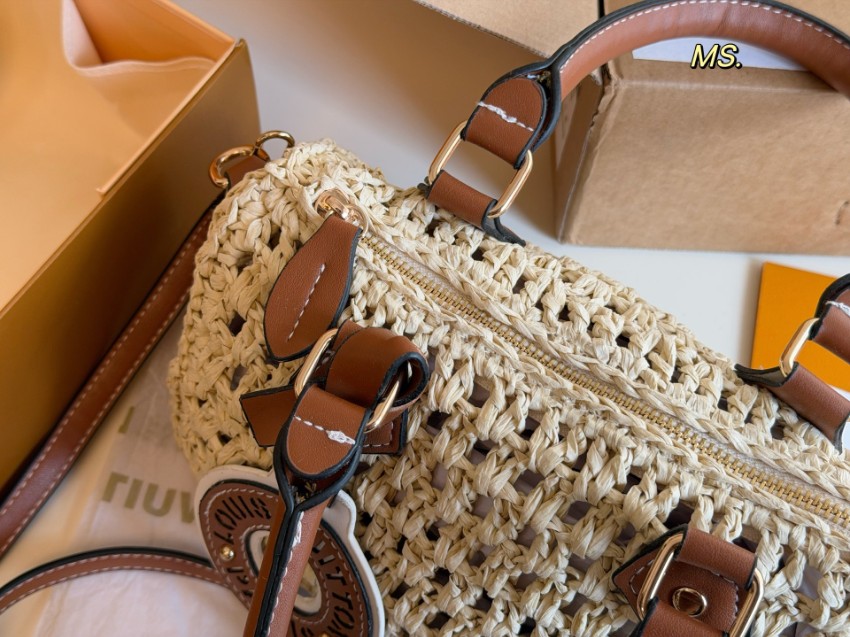 ルイヴィトン ハイブランド ナノスピーディ ラフィア編み レザーコンビ ミニボストンバッグ ベージュ おすすめ_8