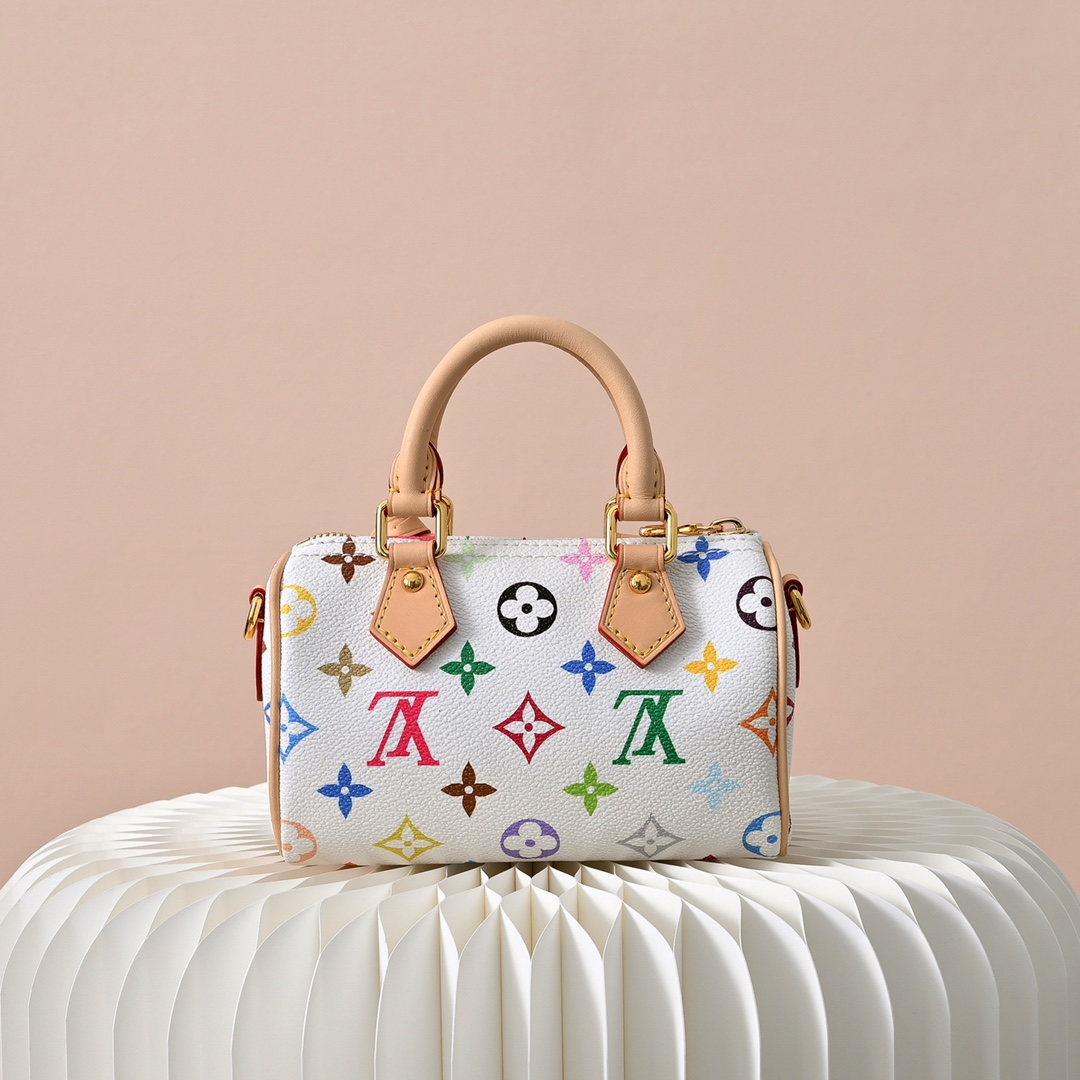 ルイヴィトン コピー ナノスピーディ マルチカラーモノグラム レザー切替 ミニボストンバッグ ホワイト 定番_7