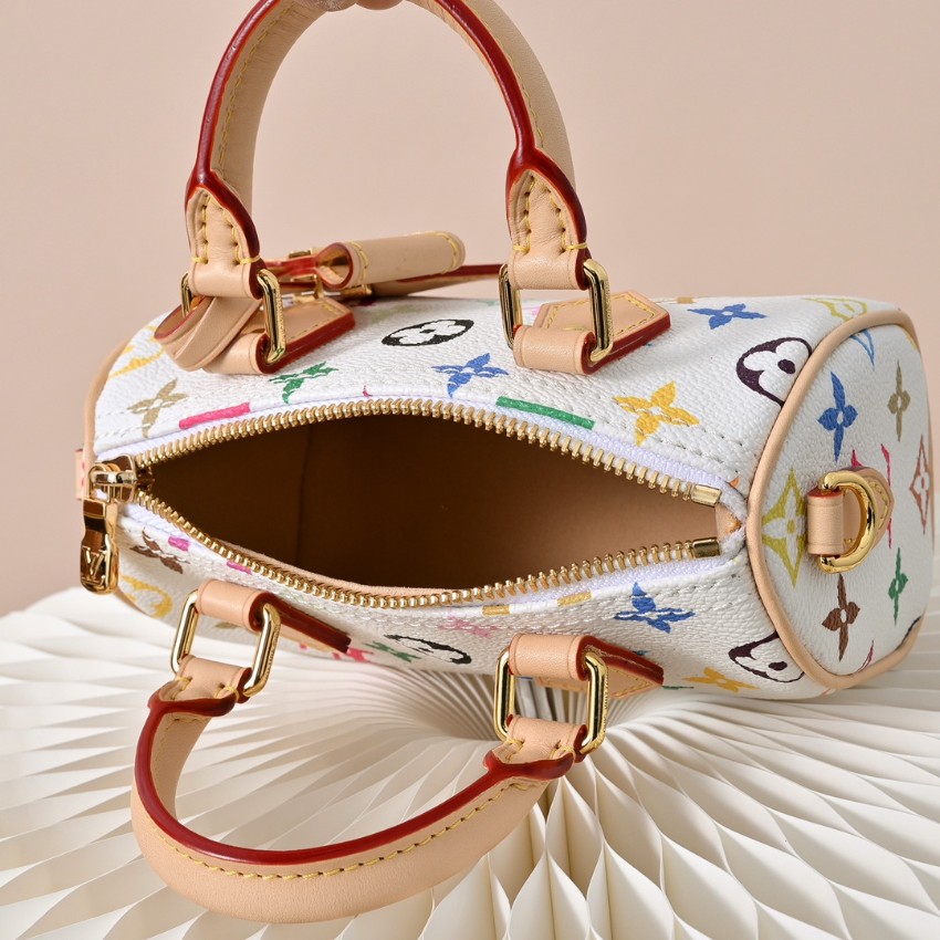 ルイヴィトン コピー ナノスピーディ マルチカラーモノグラム レザー切替 ミニボストンバッグ ホワイト 定番_8