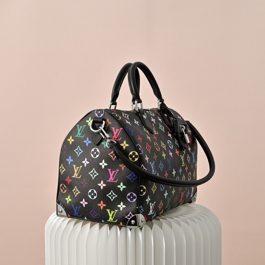 ルイヴィトン n級品 ナノスピーディ マルチカラーモノグラム 2WAYミニバッグ ブラック レディース_4