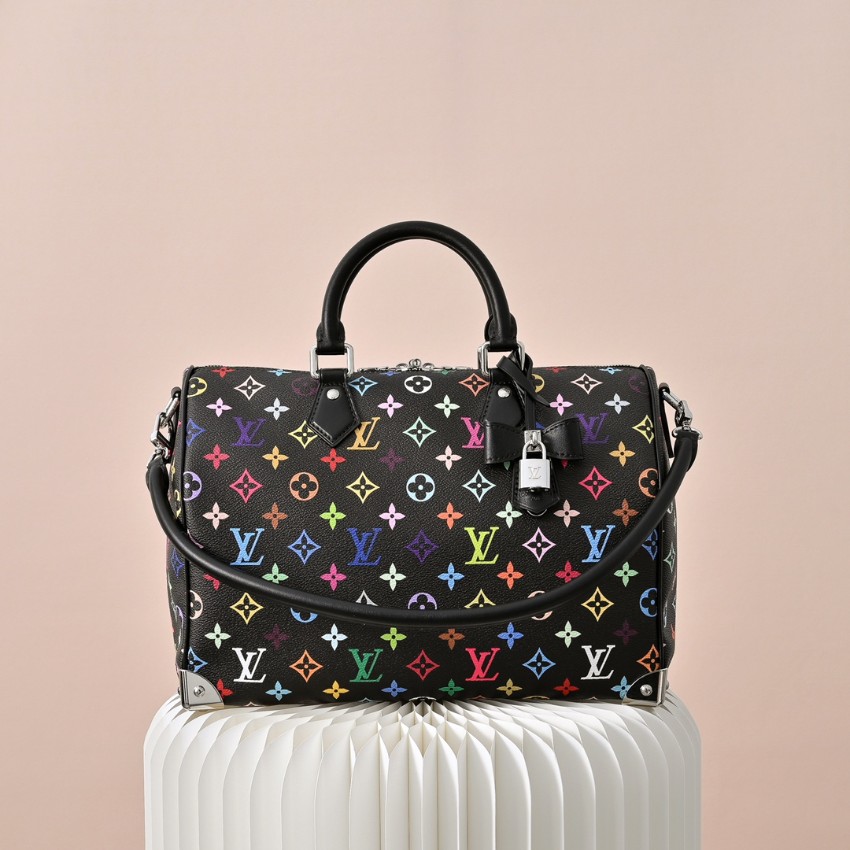 ルイヴィトン n級品 ナノスピーディ マルチカラーモノグラム 2WAYミニバッグ ブラック レディース_8