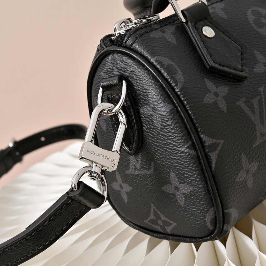 ルイヴィトン ハイブランド ナノスピーディ モノグラムシャドウ 2WAYミニバッグ ブラック レディース_4