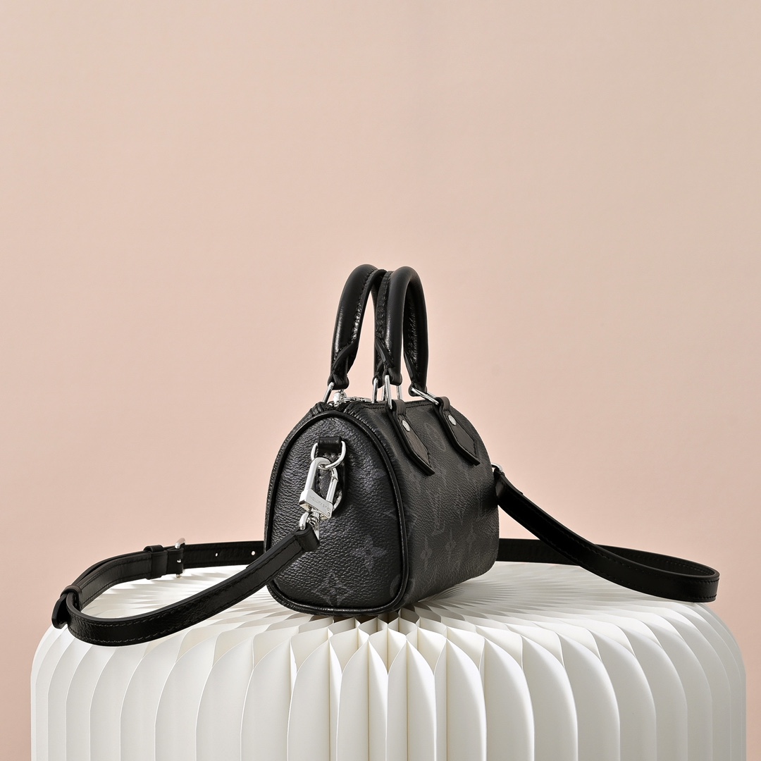 ルイヴィトン ハイブランド ナノスピーディ モノグラムシャドウ 2WAYミニバッグ ブラック レディース_7