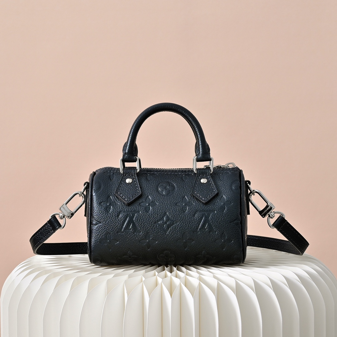 ルイヴィトン 並行輸入品 ナノスピーディ アンプラントレザー チャーム付き ミニボストンバッグ ブラック 通販_9