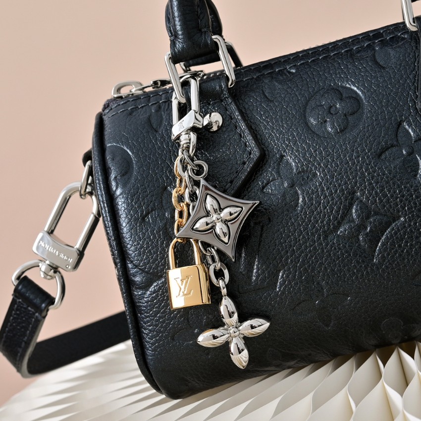 ルイヴィトン 並行輸入品 ナノスピーディ アンプラントレザー チャーム付き ミニボストンバッグ ブラック 通販_8