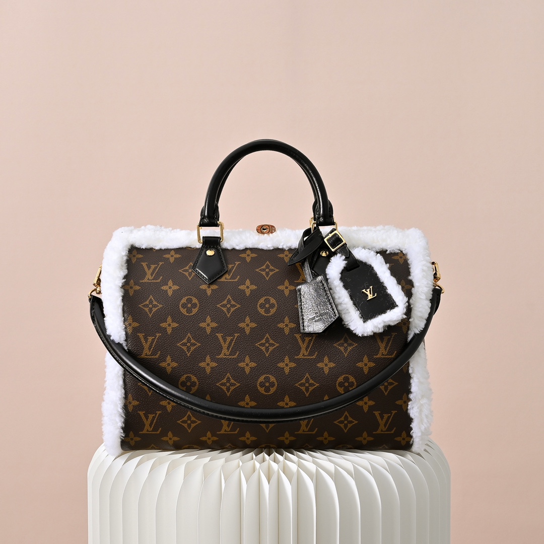 ルイヴィトン スーパーコピー 届く ナノスピーディ モノグラム ファー切替 2WAYミニバッグ ブラウン 新作_3