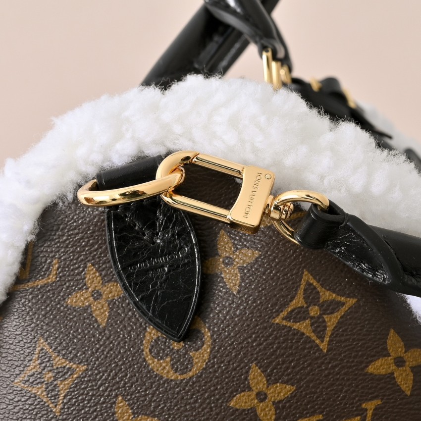 ルイヴィトン スーパーコピー 届く ナノスピーディ モノグラム ファー切替 2WAYミニバッグ ブラウン 新作_4