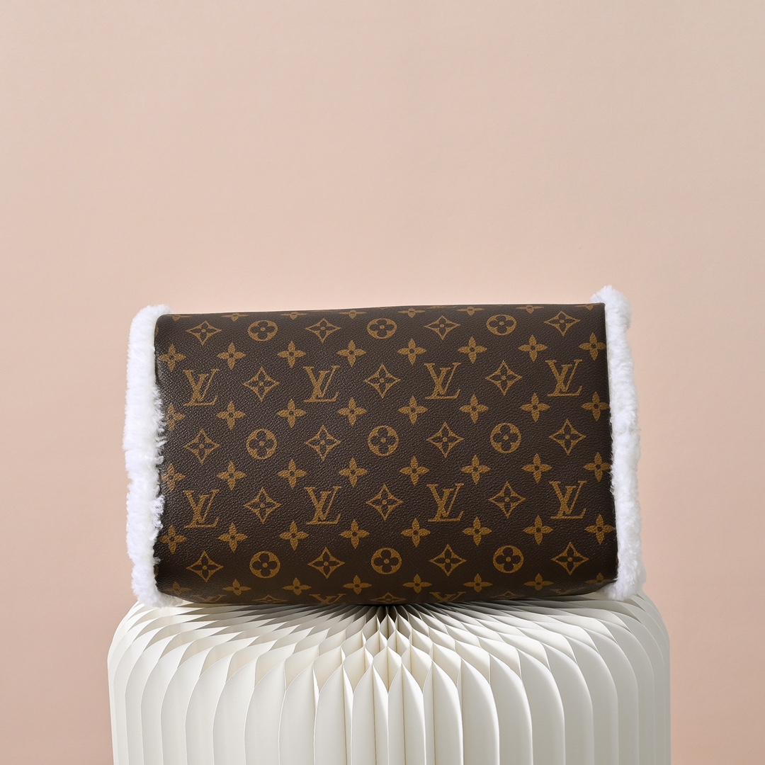 ルイヴィトン スーパーコピー 届く ナノスピーディ モノグラム ファー切替 2WAYミニバッグ ブラウン 新作_2