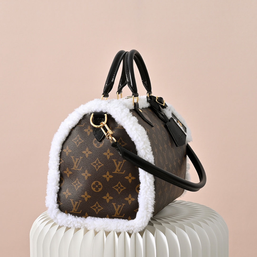 ルイヴィトン スーパーコピー 届く ナノスピーディ モノグラム ファー切替 2WAYミニバッグ ブラウン 新作_5