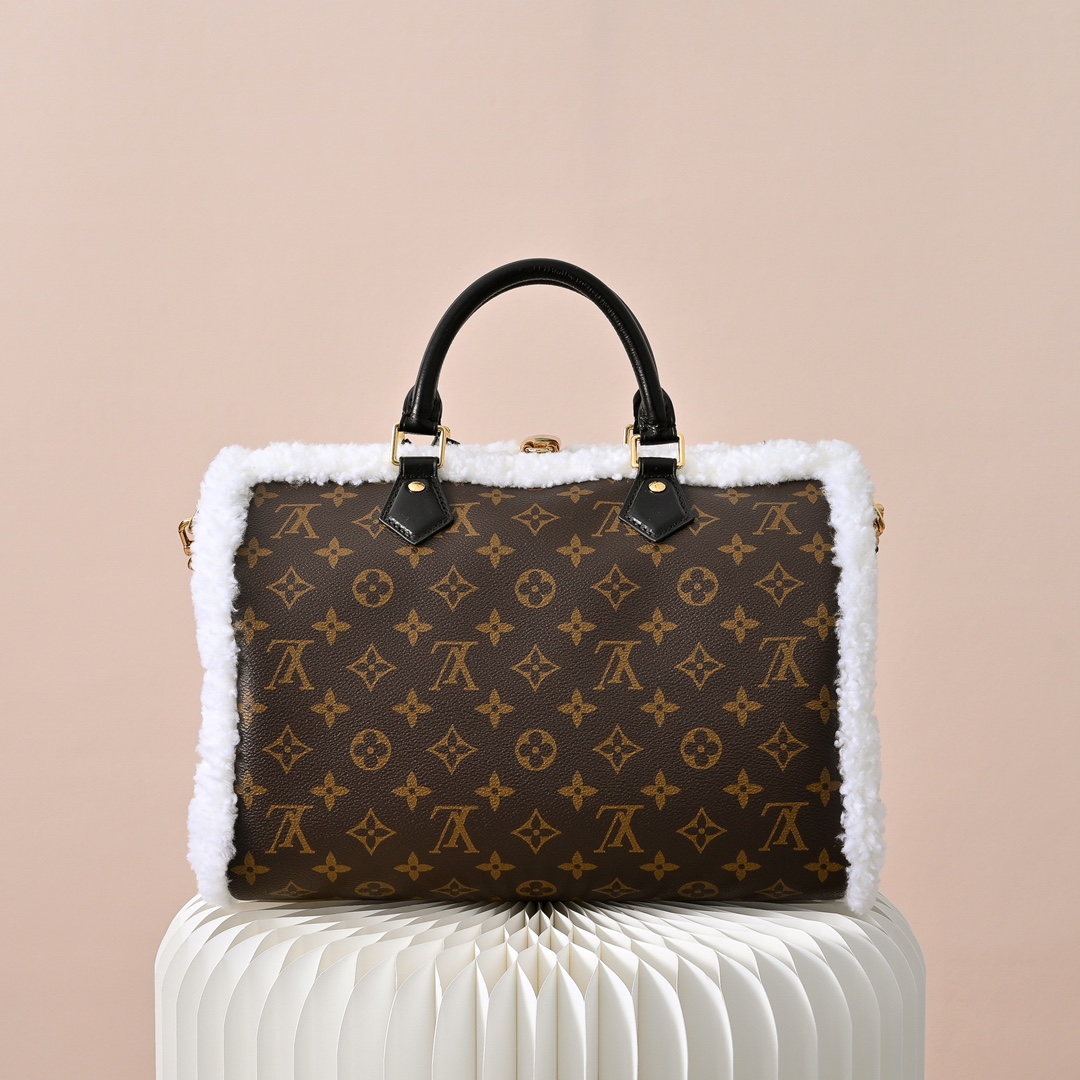 ルイヴィトン スーパーコピー 届く ナノスピーディ モノグラム ファー切替 2WAYミニバッグ ブラウン 新作_8