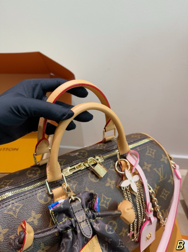 ルイヴィトン スーパーコピー ナノスピーディ モノグラム チャーム装飾 ミニボストンバッグ ブラウンピンク 人気モデル_3