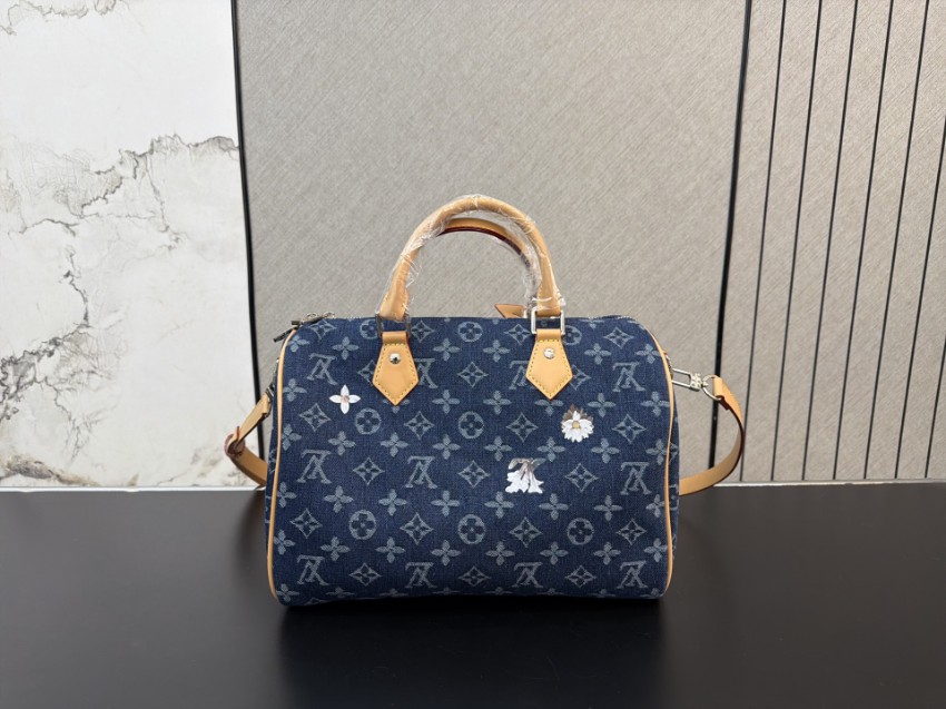 ルイヴィトン コピー ナノスピーディ デニム調モノグラム 刺繍アクセント ミニボストンバッグ ネイビー レディース_7