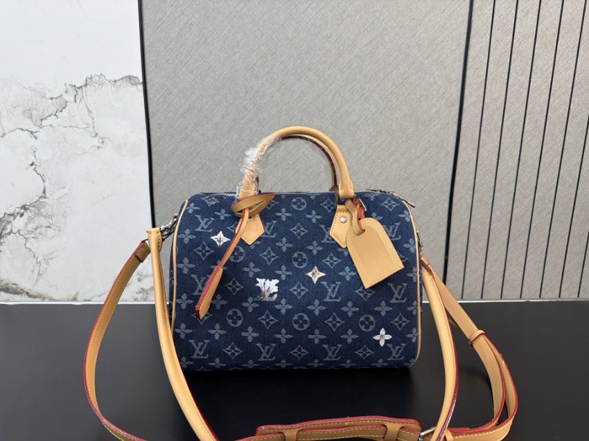 ルイヴィトン コピー ナノスピーディ デニム調モノグラム 刺繍アクセント ミニボストンバッグ ネイビー レディース_4