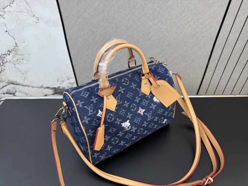 ルイヴィトン コピー ナノスピーディ デニム調モノグラム 刺繍アクセント ミニボストンバッグ ネイビー レディース_9