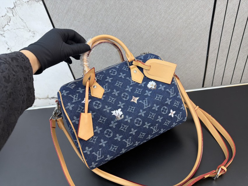 ルイヴィトン コピー ナノスピーディ デニム調モノグラム 刺繍アクセント ミニボストンバッグ ネイビー レディース_8