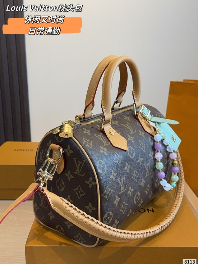 ルイヴィトン ハイブランド ナノスピーディ モノグラム ビーズチャーム装飾 コンパクトバッグ ブラウン 注目商品_1