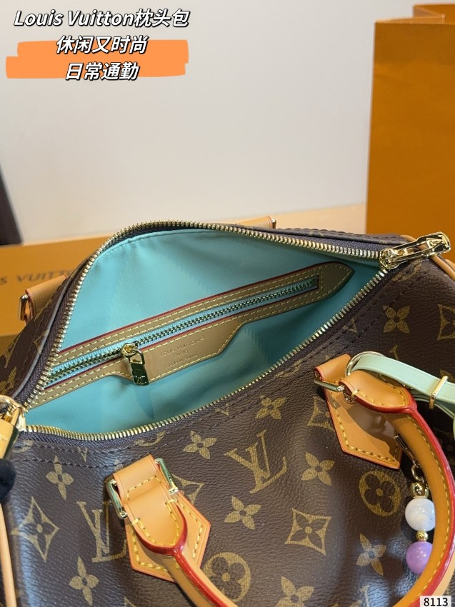 ルイヴィトン ハイブランド ナノスピーディ モノグラム ビーズチャーム装飾 コンパクトバッグ ブラウン 注目商品_3