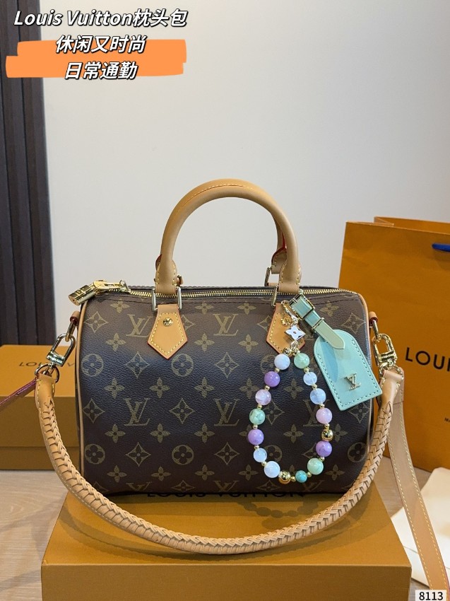 ルイヴィトン ハイブランド ナノスピーディ モノグラム ビーズチャーム装飾 コンパクトバッグ ブラウン 注目商品_9