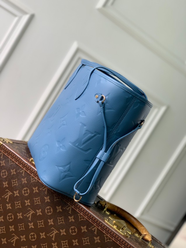 ルイヴィトン 並行輸入品 ナノスピーディ エンボスモノグラム レザートートバッグ ブルー レディース_6