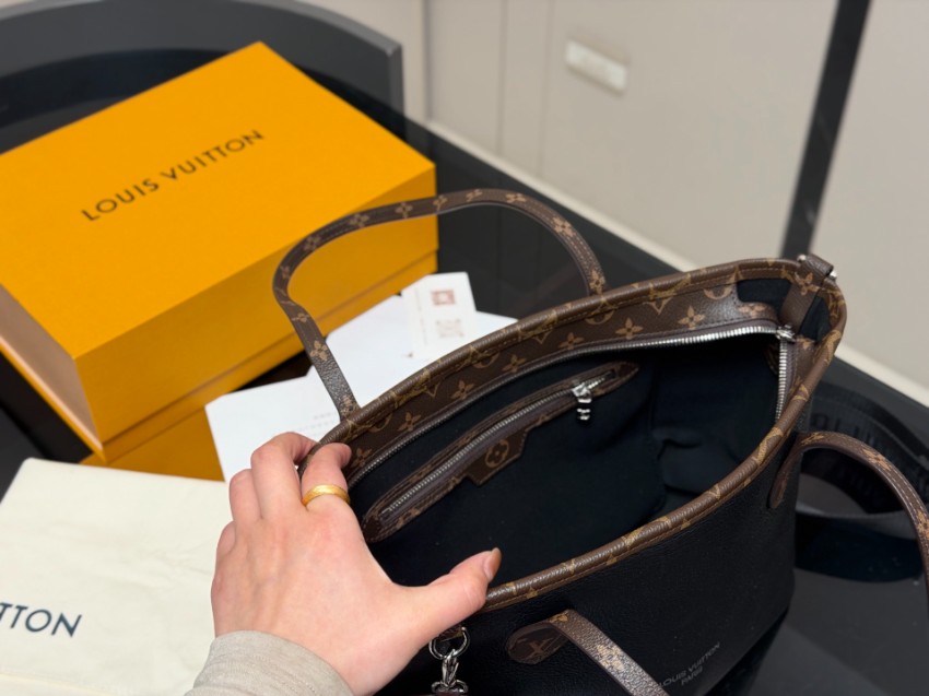 ルイヴィトン スーパーコピー ナノスピーディ モノグラム コンビ トートバッグ ブラック レディース 人気モデル_6