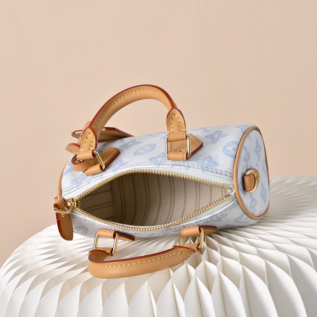 ルイヴィトン n級品 ナノスピーディ モノグラム パステル コンパクトバッグ ライトブルー 新作_5