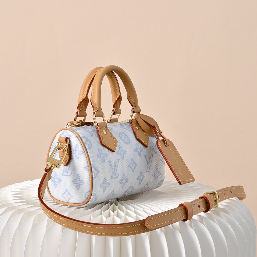 ルイヴィトン n級品 ナノスピーディ モノグラム パステル コンパクトバッグ ライトブルー 新作_8