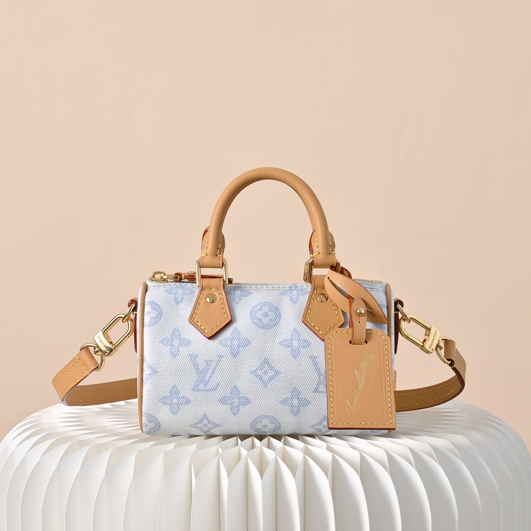 ルイヴィトン n級品 ナノスピーディ モノグラム パステル コンパクトバッグ ライトブルー 新作_9