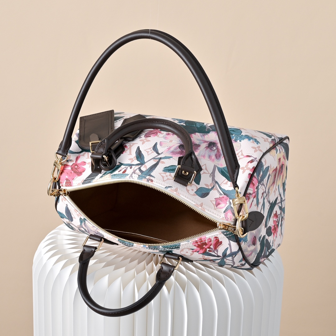 ルイヴィトン ハイブランド ナノスピーディ フローラルプリント ハンドバッグ ホワイト 注目商品_9