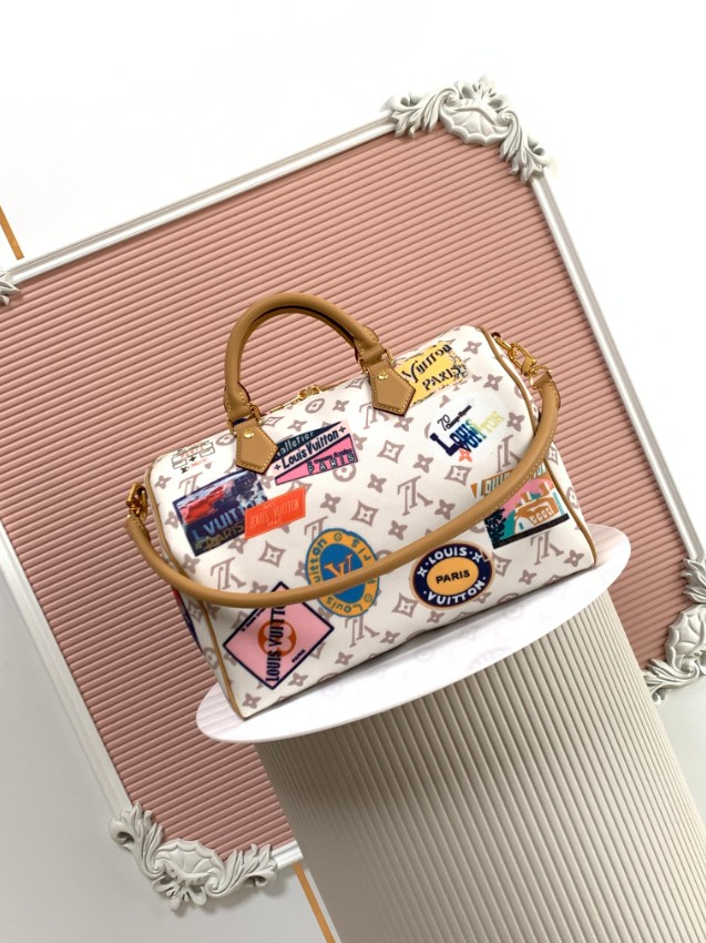 ルイヴィトン コピー ナノスピーディ モノグラム ステッカー 2WAYミニバッグ ホワイト 定番_1