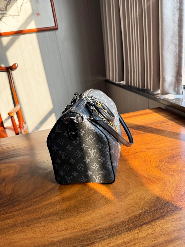 ルイヴィトン 並行輸入品 ナノスピーディ モノグラム ブラックチェーン ハンドバッグ グレー 人気モデル_2