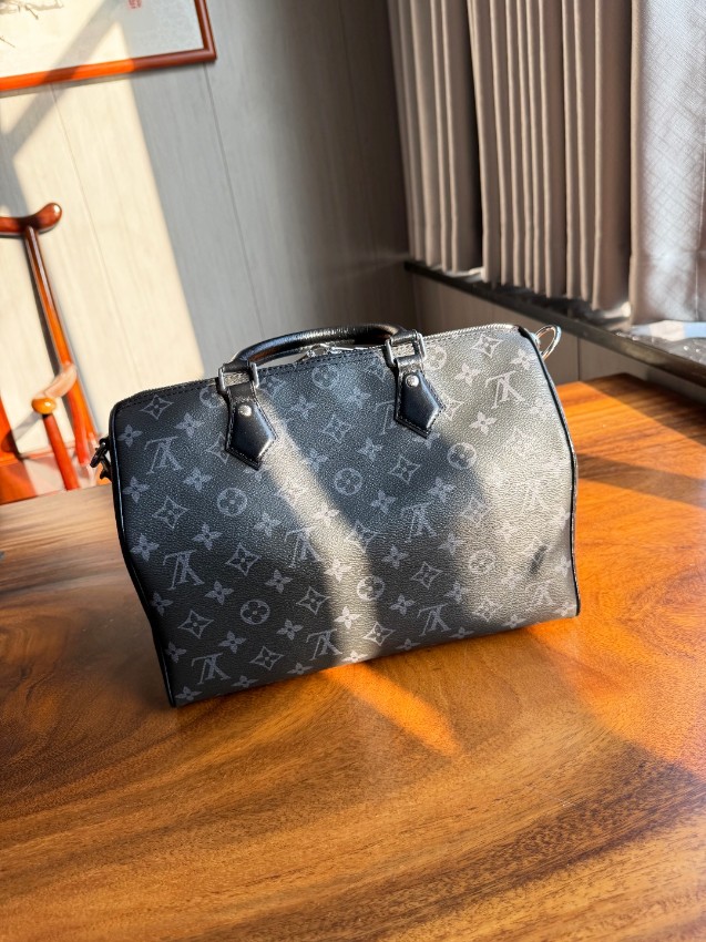 ルイヴィトン 並行輸入品 ナノスピーディ モノグラム ブラックチェーン ハンドバッグ グレー 人気モデル_3