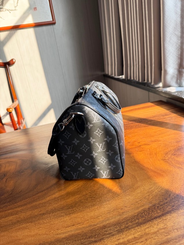 ルイヴィトン 並行輸入品 ナノスピーディ モノグラム ブラックチェーン ハンドバッグ グレー 人気モデル_4