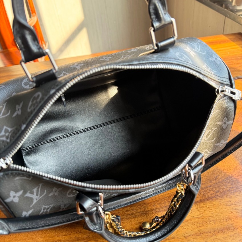ルイヴィトン 並行輸入品 ナノスピーディ モノグラム ブラックチェーン ハンドバッグ グレー 人気モデル_7