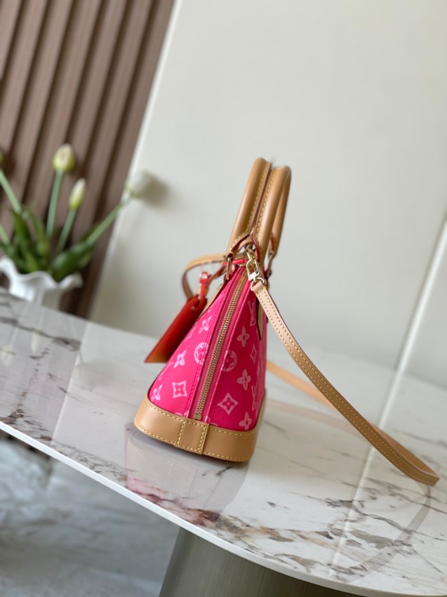 ルイヴィトン 並行輸入品 ナノスピーディ モノグラムキャンバス レザーコンビ ミニバッグ ピンク レディース注目商品_1