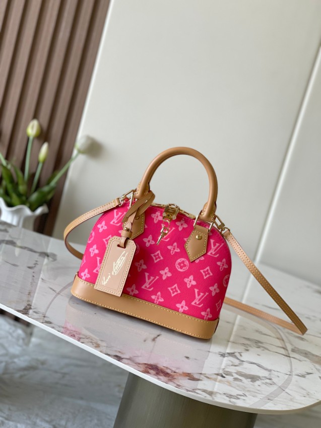 ルイヴィトン 並行輸入品 ナノスピーディ モノグラムキャンバス レザーコンビ ミニバッグ ピンク レディース注目商品_4