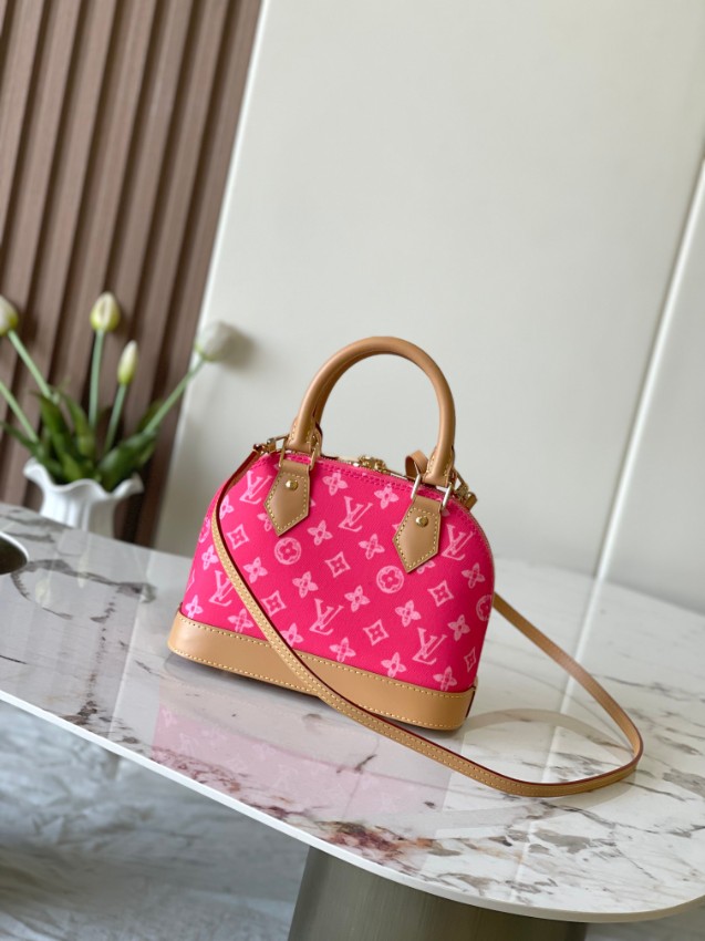 ルイヴィトン 並行輸入品 ナノスピーディ モノグラムキャンバス レザーコンビ ミニバッグ ピンク レディース注目商品_5