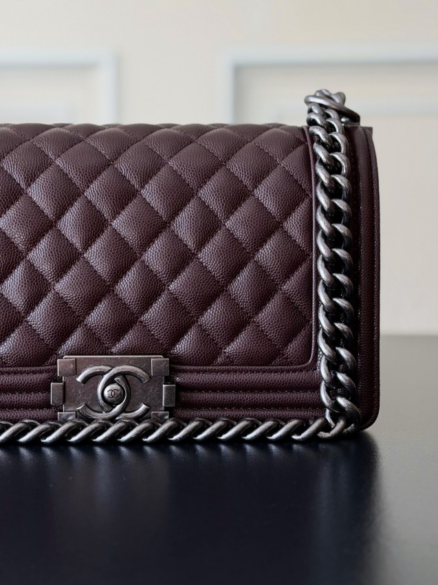 シャネル n級品 ボーイシャネル チェーンショルダーバッグ ブラウン レザー ミニバッグ おすすめ_2