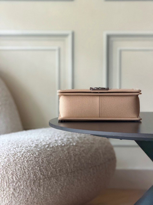 シャネル 並行輸入品 ボーイシャネル チェーンショルダーバッグ ベージュ レザー コンパクトバッグ 売れ筋_4