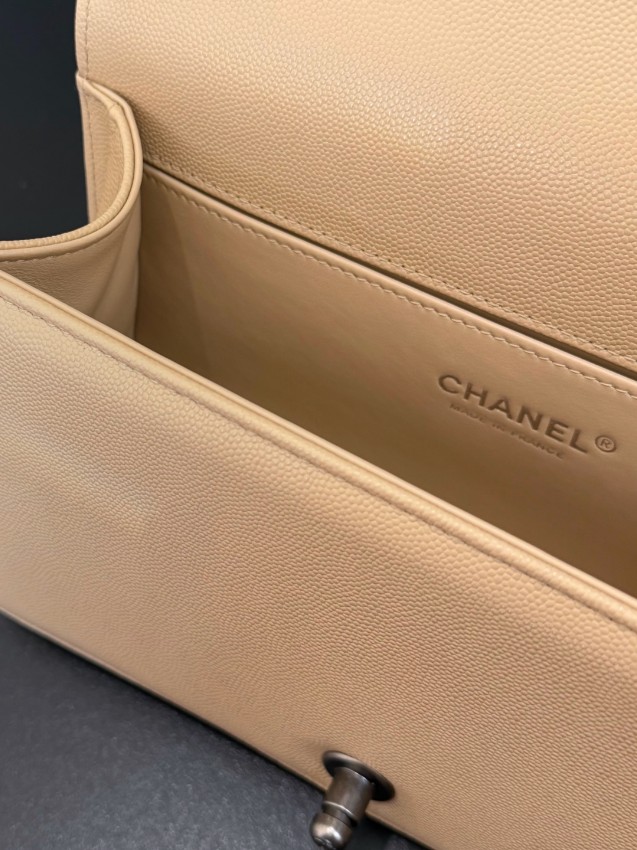 シャネル 並行輸入品 ボーイシャネル チェーンショルダーバッグ ベージュ レザー コンパクトバッグ 売れ筋_8