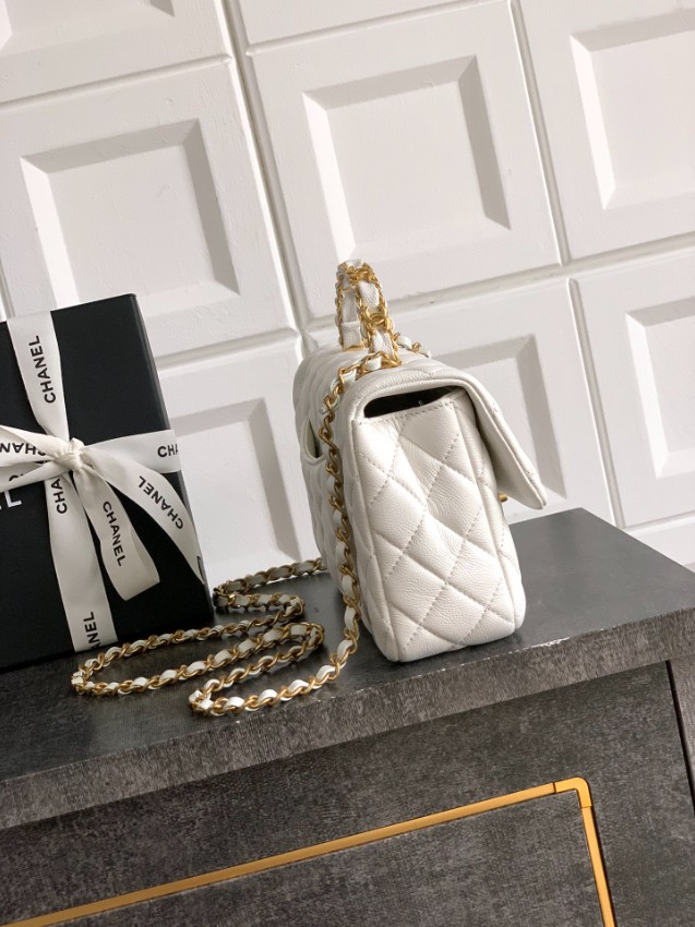シャネル ハイブランド クラシックフラップ 2WAYハンドバッグ ホワイト キルティング レディース AS5702_2