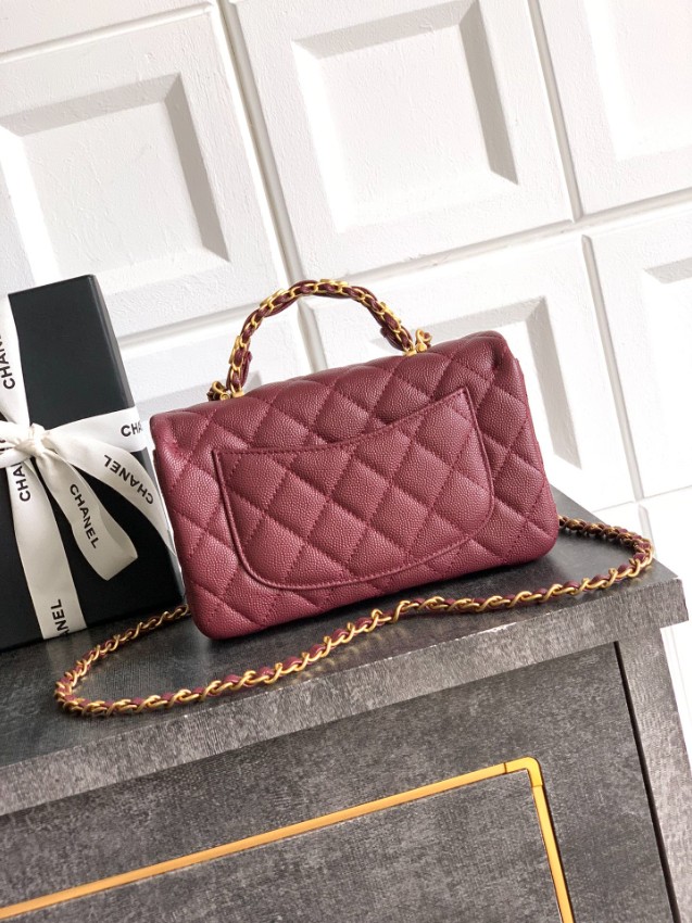 シャネル ハイブランド クラシックフラップ ハンドバッグ ボルドー キルティングレザー 上品仕上げ AS5701_4