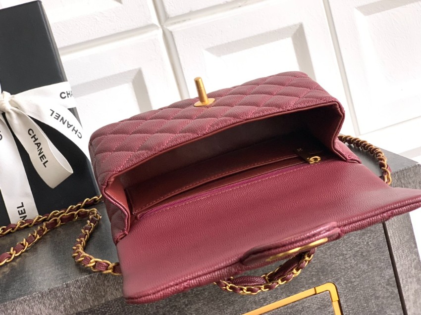 シャネル ハイブランド クラシックフラップ ハンドバッグ ボルドー キルティングレザー 上品仕上げ AS5701_6