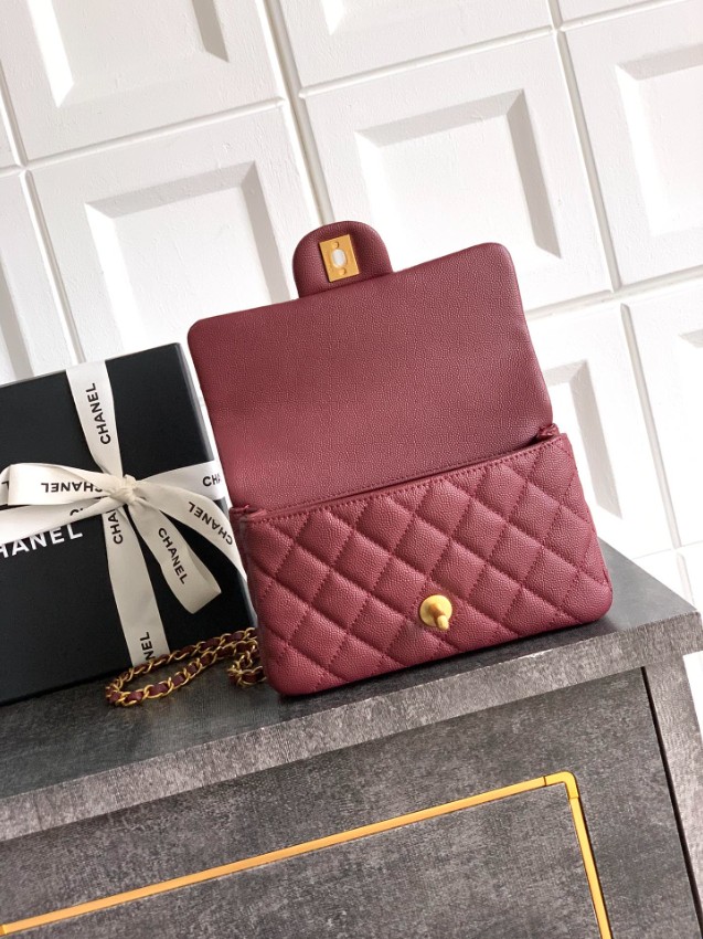 シャネル ハイブランド クラシックフラップ ハンドバッグ ボルドー キルティングレザー 上品仕上げ AS5701_8