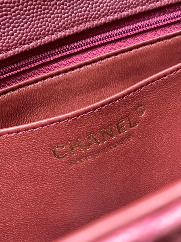 シャネル 並行輸入品 クラシックフラップ コンパクトバッグ ボルドー キルティング加工 上品デザイン AS5702_6