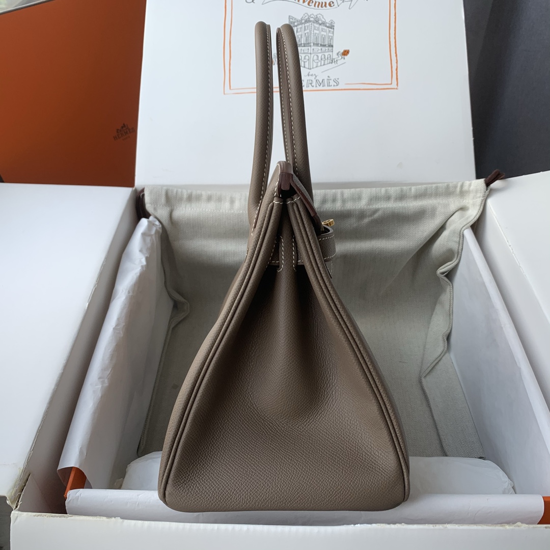 エルメス コピー バーキン ハンドバッグ トープ シボレザー ゴールド金具 上品デザイン レディース_3